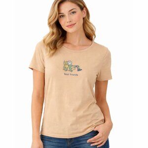 Life is Good Womens " Best friends" Crew Cotton T Shirt medium